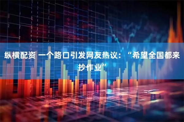 纵横配资 一个路口引发网友热议：“希望全国都来抄作业”