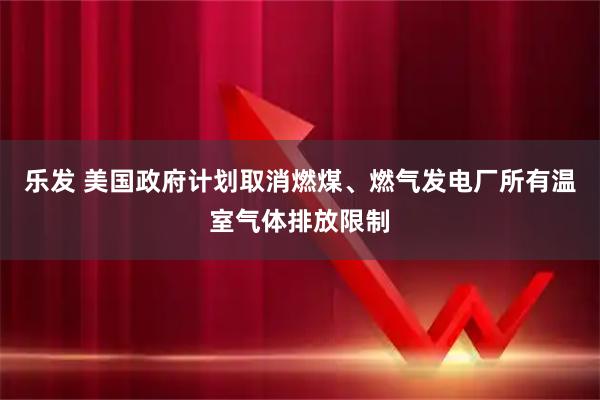 乐发 美国政府计划取消燃煤、燃气发电厂所有温室气体排放限制