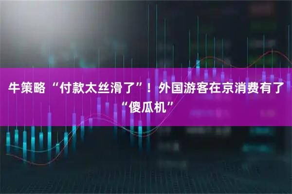 牛策略 “付款太丝滑了”！外国游客在京消费有了“傻瓜机”